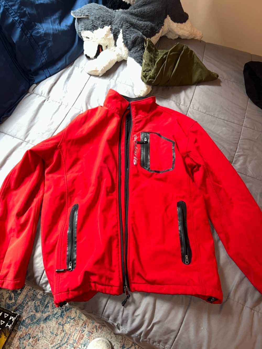 Men's Red Performance Softshell Jacket with Zip Pockets